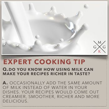 Image of Use milk in your recipes for richer taste