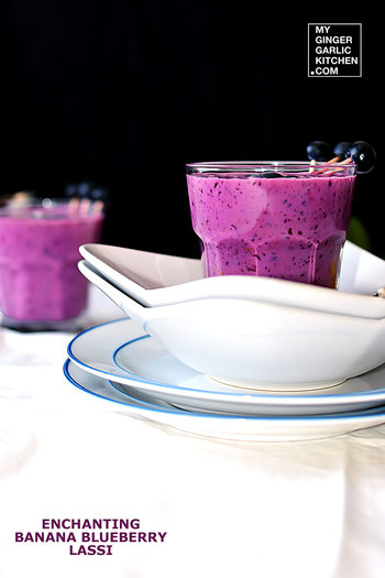 Image of Banana Blueberry Lassi - Flavoured Yogurt Drink