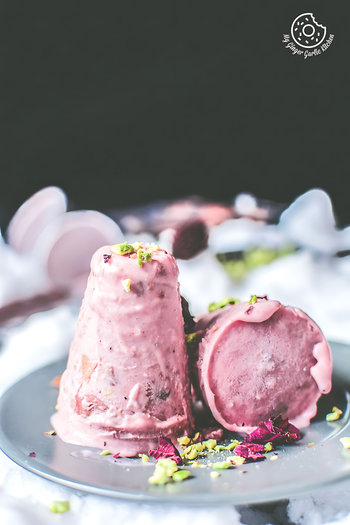 Image of Gulkand Pista Kulfi - Rose and Pistachio Frozen Dessert