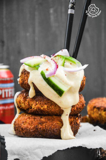 Image of Chickpea Sweet Potato Burger with Chipotle Aioli