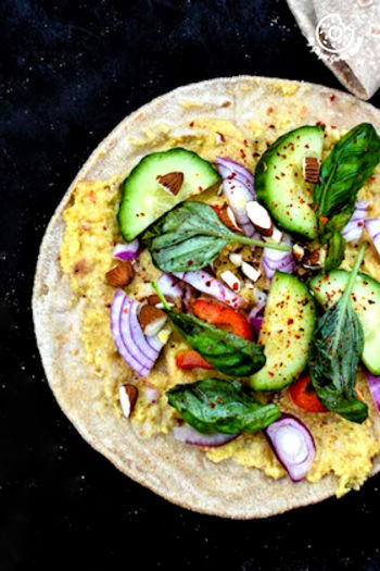 Image of Indian Chapati With Peppery Garlicky Avocado Spread