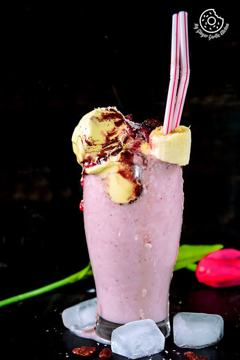 Image of Banana Raspberry Coconut Smoothie with Tiramisu Ice Cream