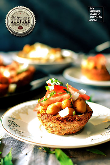 Image of Chickpea Curry Stuffed Crispy Bread Cups