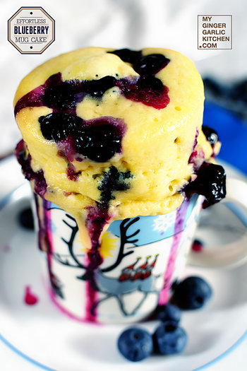 Image of Blueberry Mug Cake Recipe - Blueberry Microwave Mug Cake