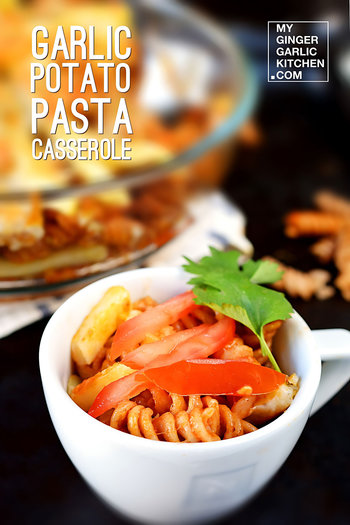 Image of Garlic Potato Pasta Casserole Recipe