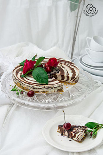 Image of Zebra Cheesecake Recipe  (No-Bake | Gluten Free)