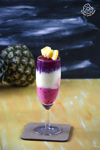 Image of Pineapple Blueberry Raspberry Breakfast Layered Smoothie