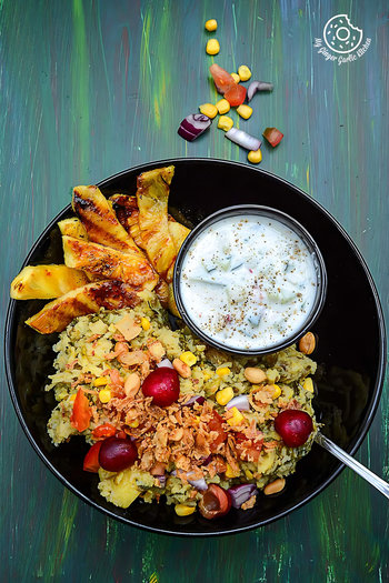 Image of Spiced Rice Lentils with Grilled Pineapple