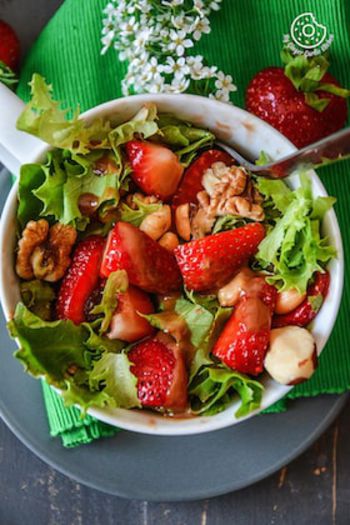 Image of Summer Berry Salad With Salted Peanuts and Walnuts