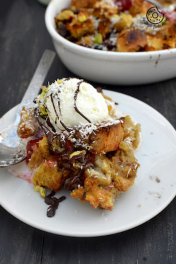 Image of Banana Strawberry Bread Pudding (Video)