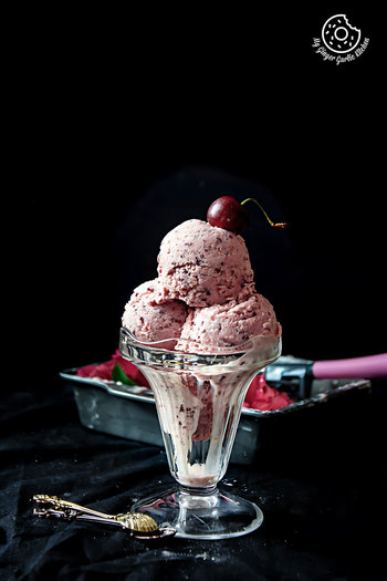 Image of Classic and Easy Cherry Lassi Ice Cream (Video Recipe)