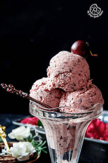 Image of Classic and Easy Cherry Lassi Ice Cream (Video Recipe)