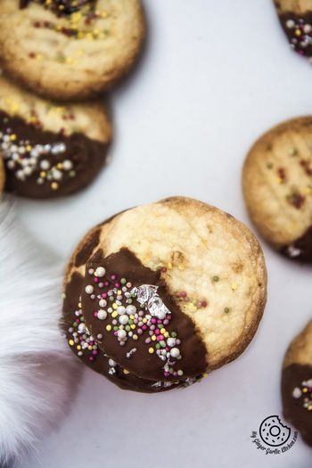 Image of Chocolate Dipped Shortbread Cranberry Cookies