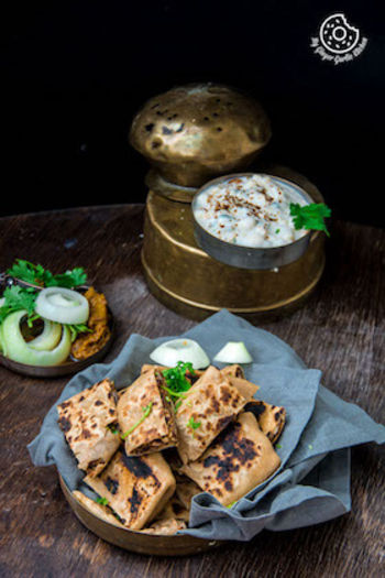 Image of Rajma Tofu Paratha Pocket Bites With Boondi Raita
