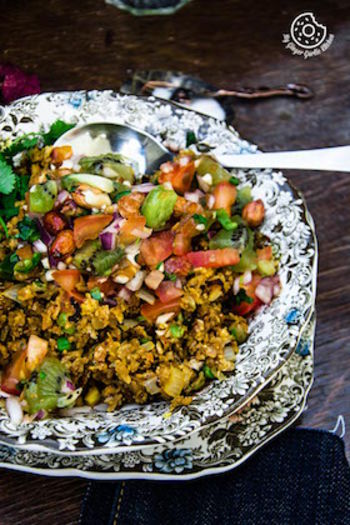 Image of Tortilla Poha With Kiwi Peanut Salsa