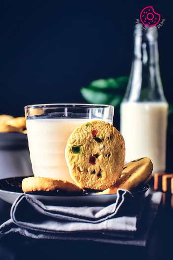 Image of Karachi Biscuit - Eggless Tutti Frutti Cookies Recipe