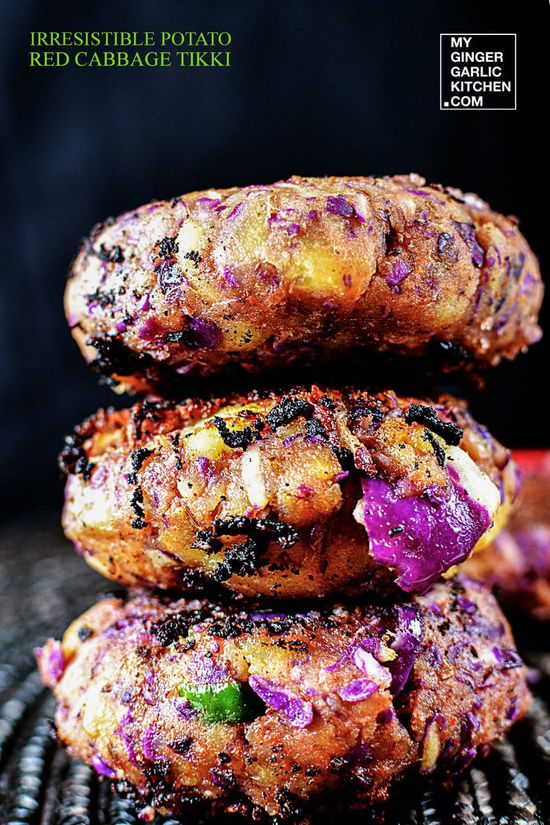 Irresistible Potato Red Cabbage Tikki Recipe - Vegetarian Cutlet | My ...