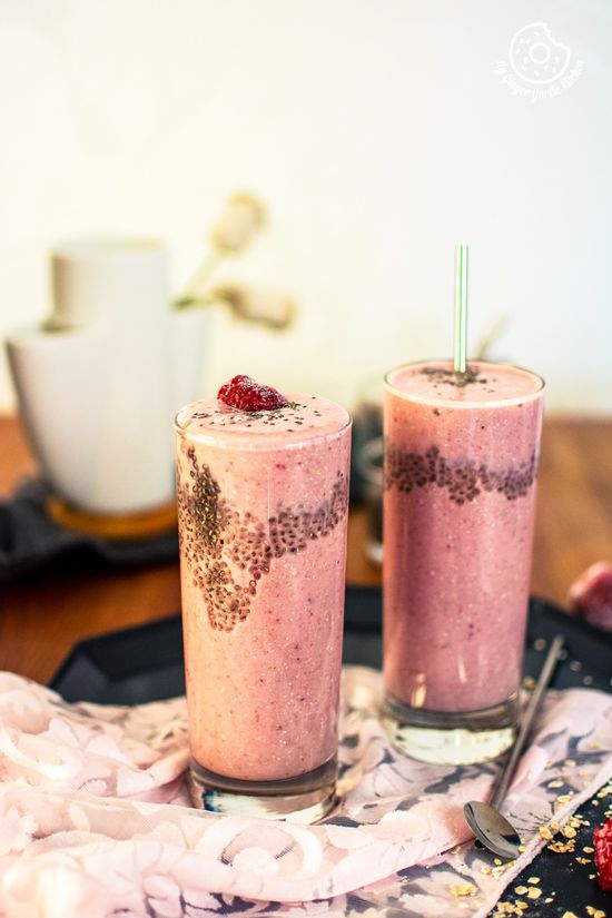 Strawberry Banana Oat Smoothie My Ginger Garlic Kitchen 6166