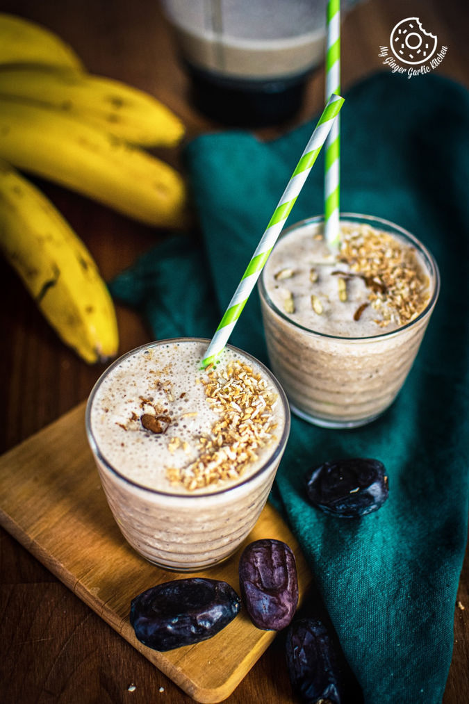 Banana Date Smoothie Recipe (Step By Step + Video) My Ginger Garlic