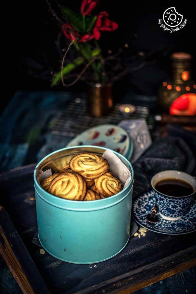 Homemade Eggless Butter Cookies Recipe + Video (Piped Cookies) My