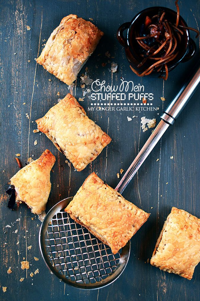 Chow Mein Stuffed Puffs Recipe Vegetarian Noodle Puffs My Ginger