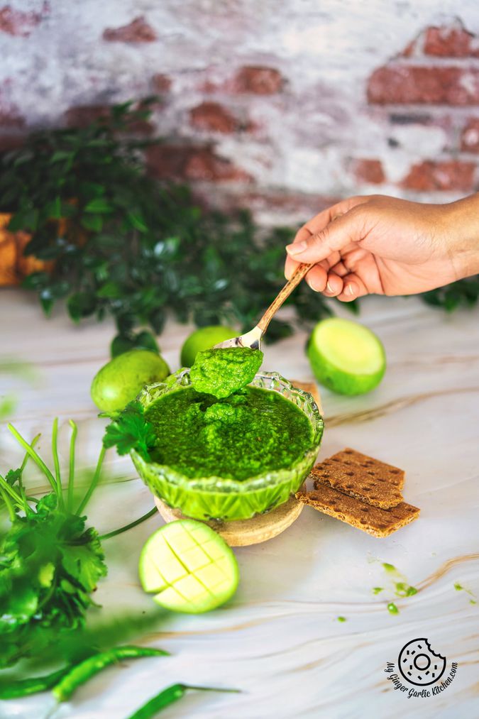 Green Mango Chutney Recipe Raw Mango Chutney + Video My Ginger Garlic Kitchen