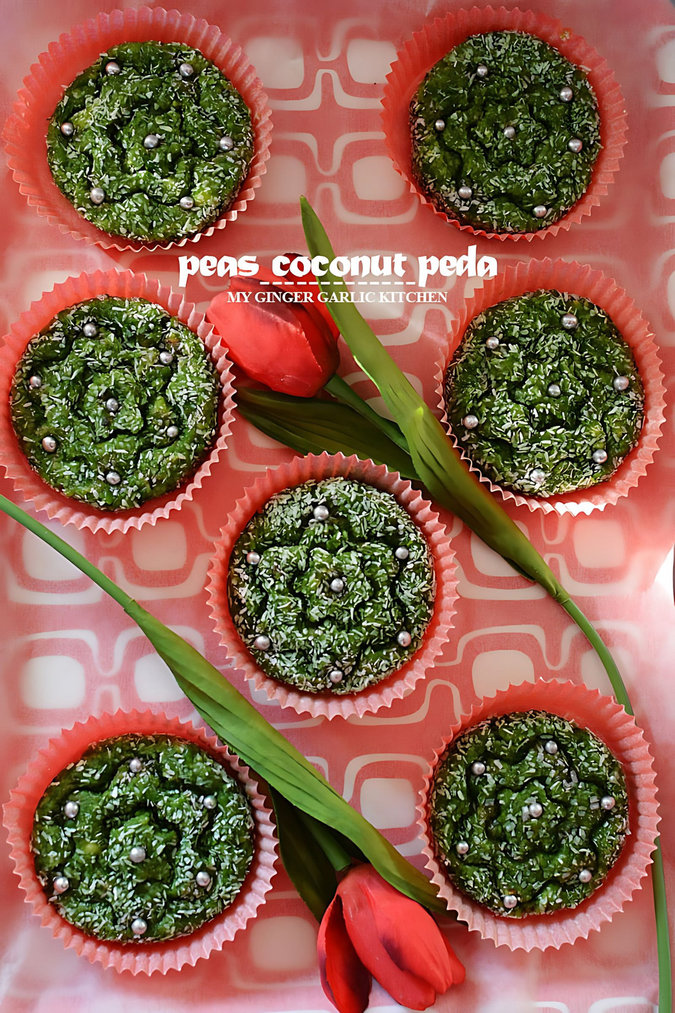 Image of Peas Coconut Peda Recipe - Matar Nariyal Ke Pede