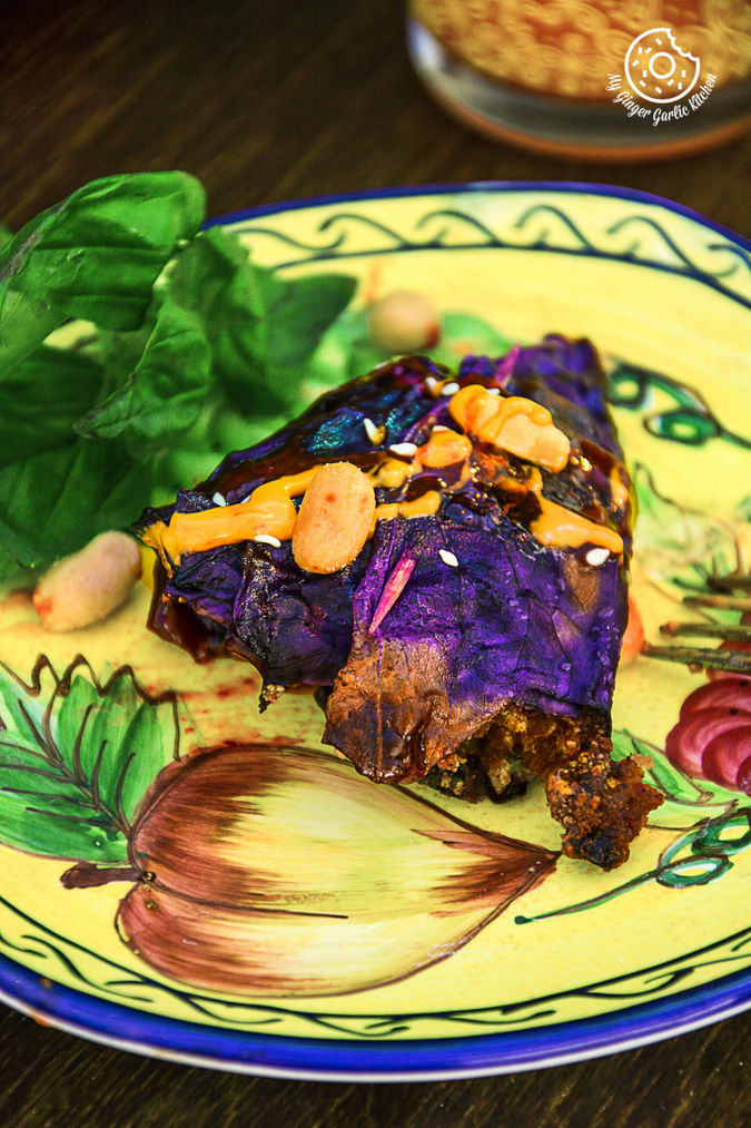 Potato Paneer Stuffed Roasted Red Cabbage Cones My Ginger Garlic Kitchen