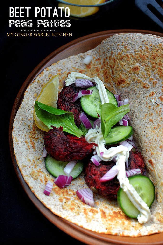 Beet Potato Peas Patties | My Ginger Garlic Kitchen