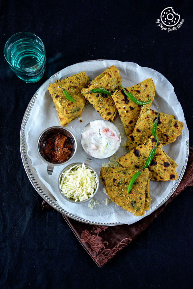 Cabbage Spinach Thepla Recipe (Step By Step) Palak Thepla Recipe My