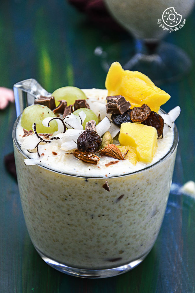 Fruit and Nut Couscous Paneer Pudding with Chocolate My Ginger Garlic