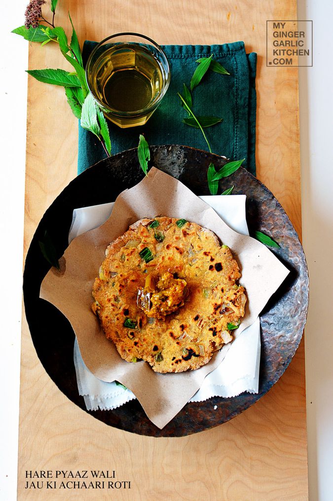 Jau Ki Achari Roti Recipe Barley Roti Pickled Barley Flatbread My