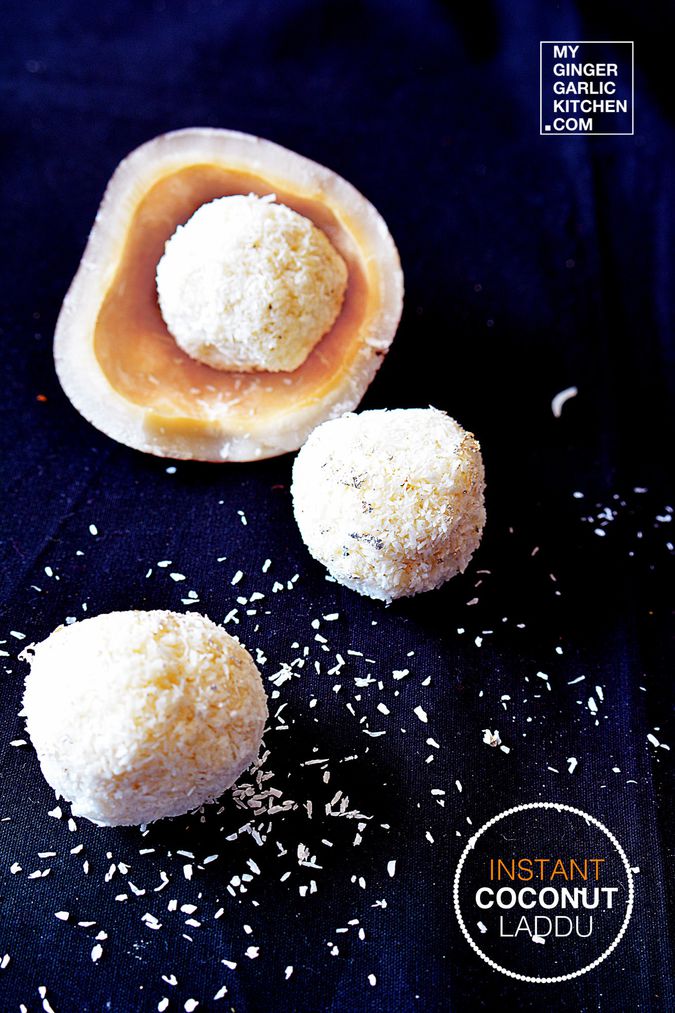 Instant 5 Minutes Coconut Ladoo Recipe (Easy, 3 Ingredients, No Heat) My Ginger Garlic Kitchen