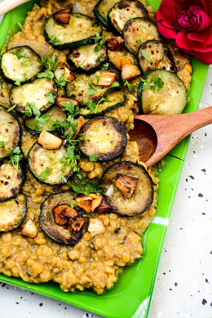 Garlic Roasted Zucchini with Spiced Split Bengal Gram My Ginger Garlic Kitchen