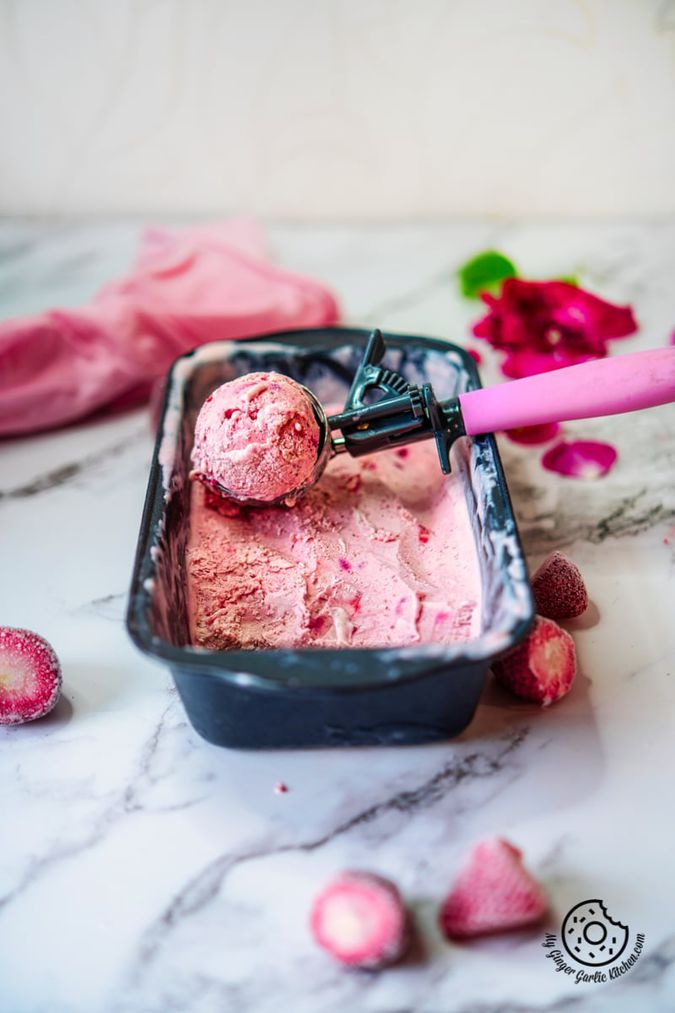 Homemade Strawberry Ice Cream Recipe (Without Ice Cream Maker) My Ginger Garlic Kitchen