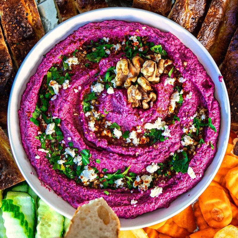 Beetroot Walnut Feta Dip