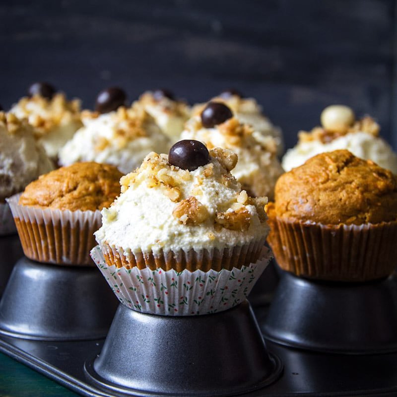 Best Carrot Cake Cupcakes with Lemon Ricotta Frosting