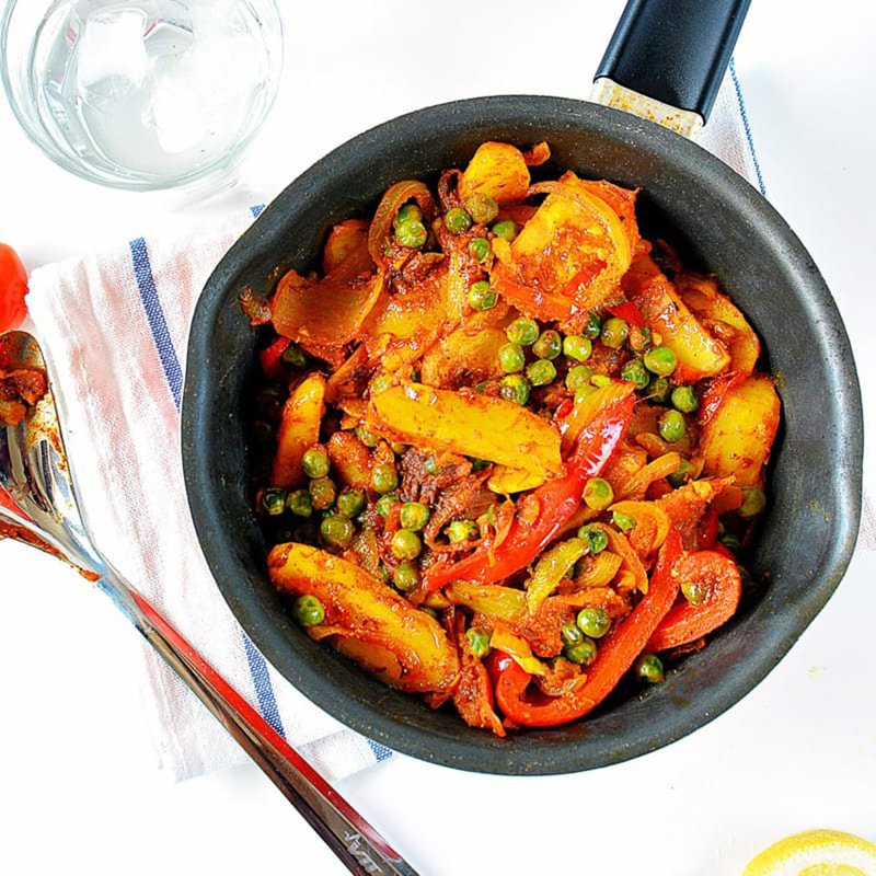 Aloo Shimla Mirch - Potato Bell Pepper Stir-Fry
