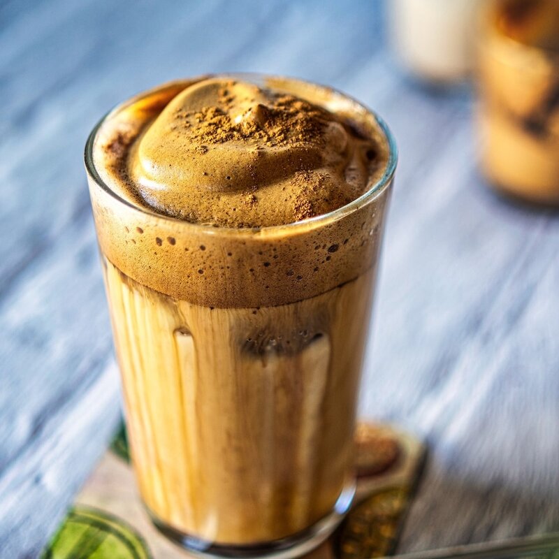 Iced Oat Latte with Dalgona Coffee