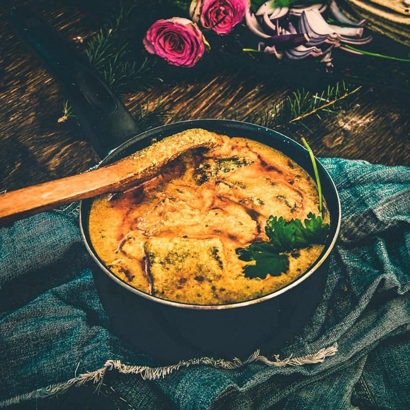 Besan Ke Cheele Ki Sabzi - Chickpea Pancake Curry
