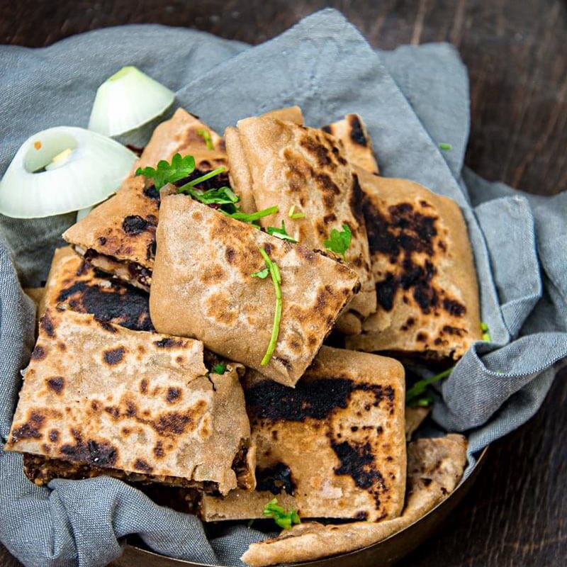 Rajma Tofu Paratha Pocket Bites With Boondi Raita