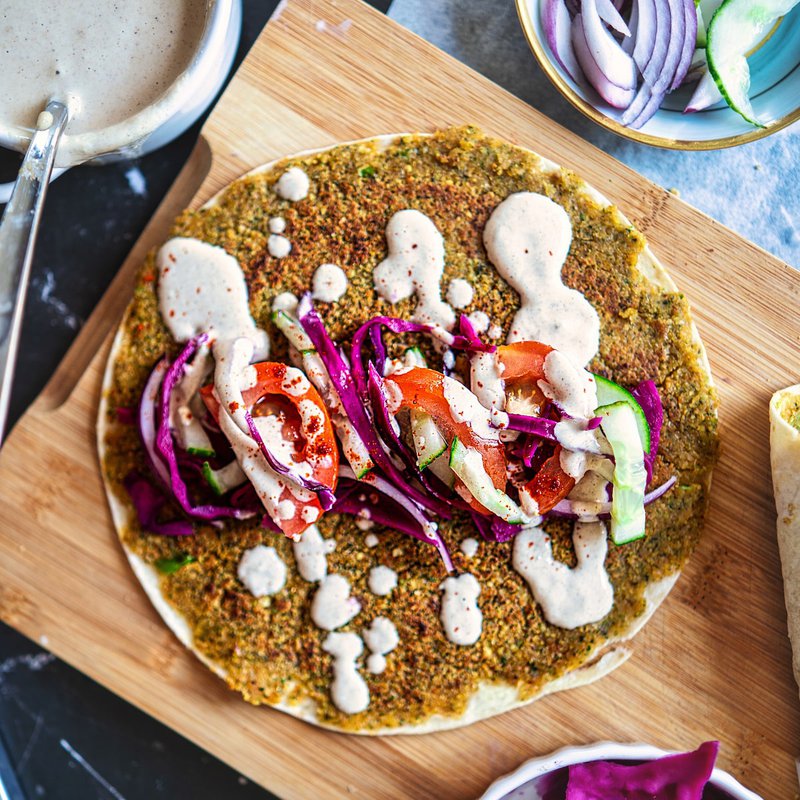 Smashed Falafel Wrap
