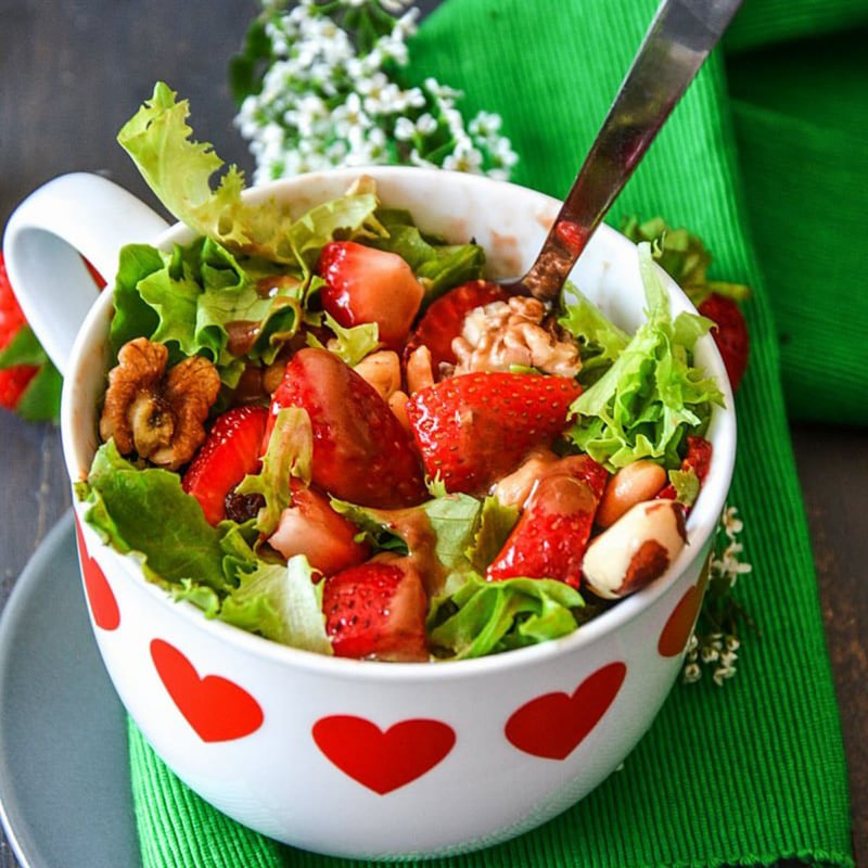 Summer Berry Salad With Salted Peanuts and Walnuts