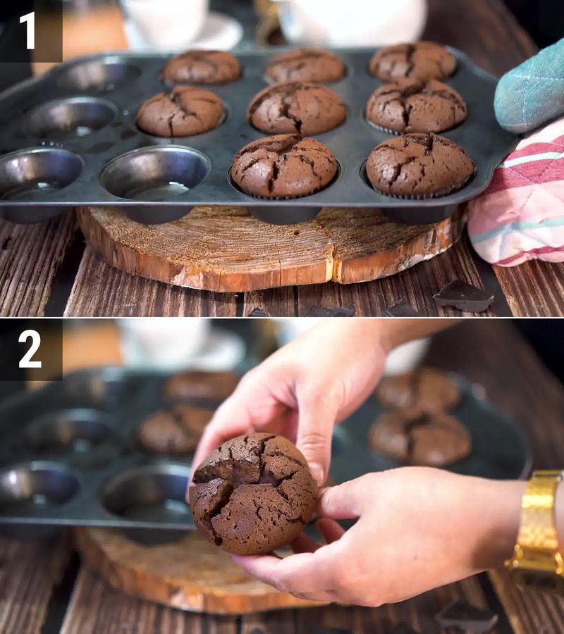 Image of the recipe cooking step-1-9 for 2 Ingredient Chocolate Muffins