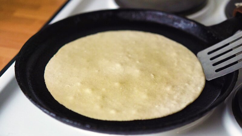 Image of the recipe cooking step-1-8 for 2 Ingredient Cottage Cheese Tortilla