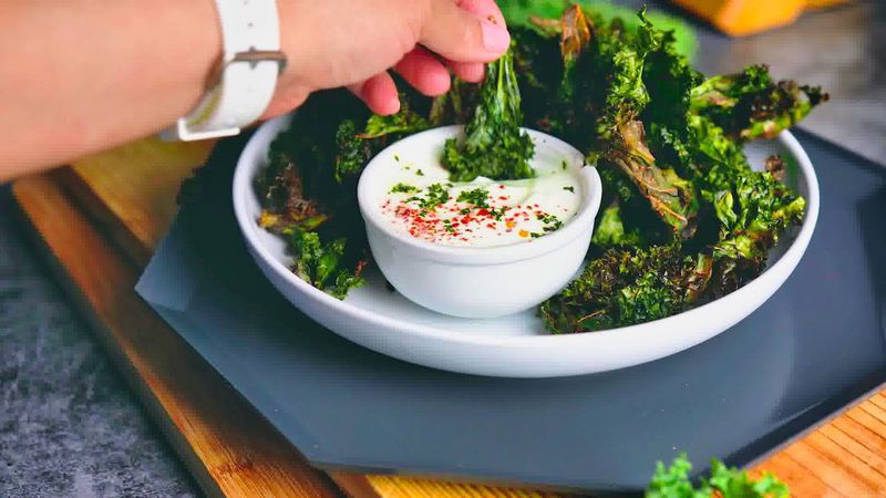 Image of the recipe cooking step-1-10 for Air Fryer Kale Chips