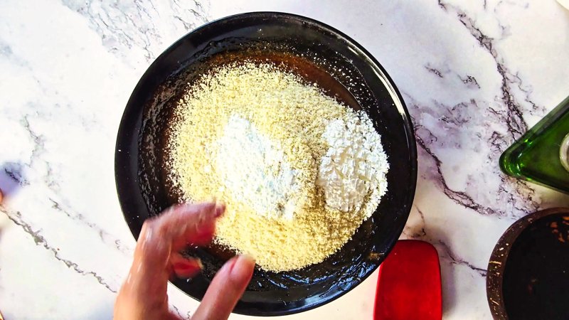 Image of the recipe cooking step-1-3 for Almond Flour Skillet Chocolate Chip Cookie