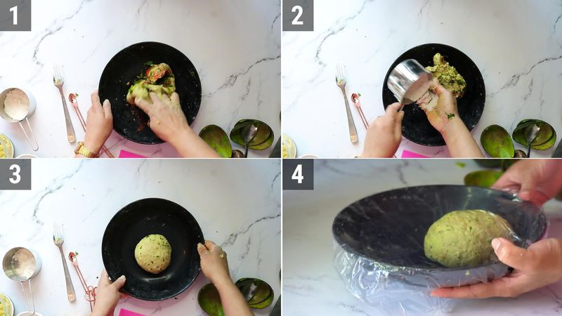 Image of the recipe cooking step-2-2 for Avocado Paratha + Avocado Roti