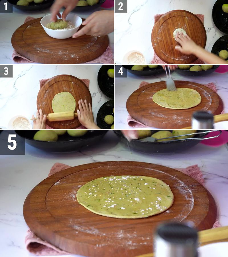Image of the recipe cooking step-4-2 for Avocado Paratha + Avocado Roti