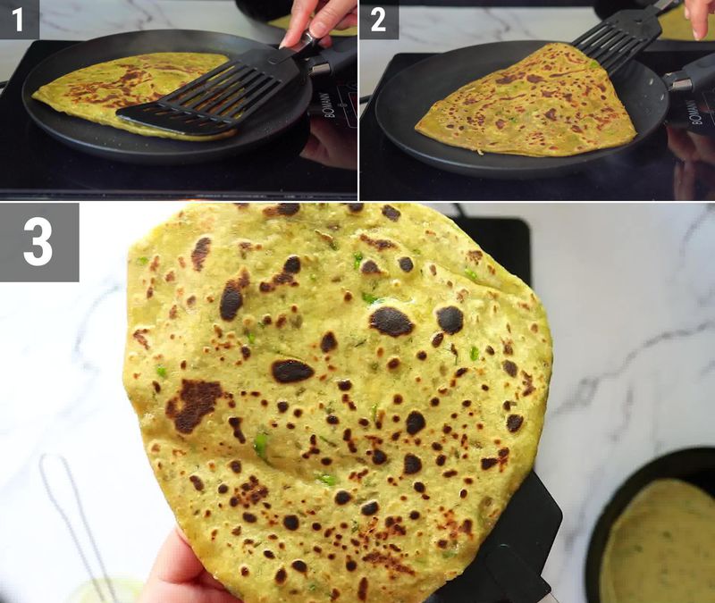 Image of the recipe cooking step-4-7 for Avocado Paratha + Avocado Roti